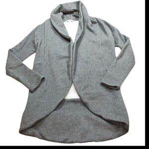 James Perse standard GRAY JACKET French Terry OPEN Draped Cardigan, SIZE 1 Small